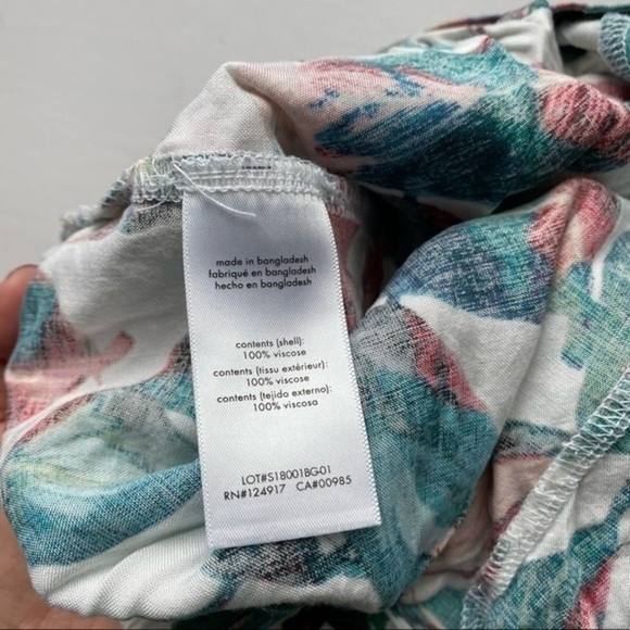 Onia • Topical Leafy Mila Pants • Green Pink White Loose Lightweight - Picture 8 of 8